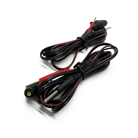 cables Negros de conector hembra 2 salidas tipo aguja para Tens Ems