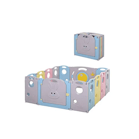 Corral De Plástico Bebés Playpen Mul-c Plegable 14+2 Paneles