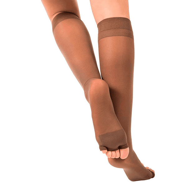 Medias de Compresión Baja Rodilla Dedos Libres Transparent Fisioimport