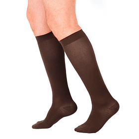 Calcetines de compresión unisex de microfibra, 12-15 mmHg, hasta la  rodilla, punta cerrada, negro (mediano)