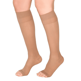 Medias de Compresión Mediana Rodilla Dedos Libres 15-20 mmhg