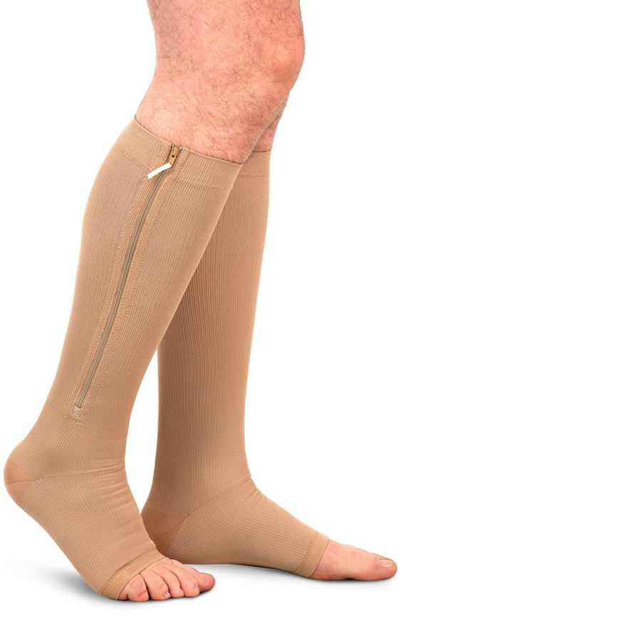Medias de compresión para hombre y mujer, calcetín cómodo para la  circulación de venas varicosas por debajo de la rodilla, 1 par - AliExpress
