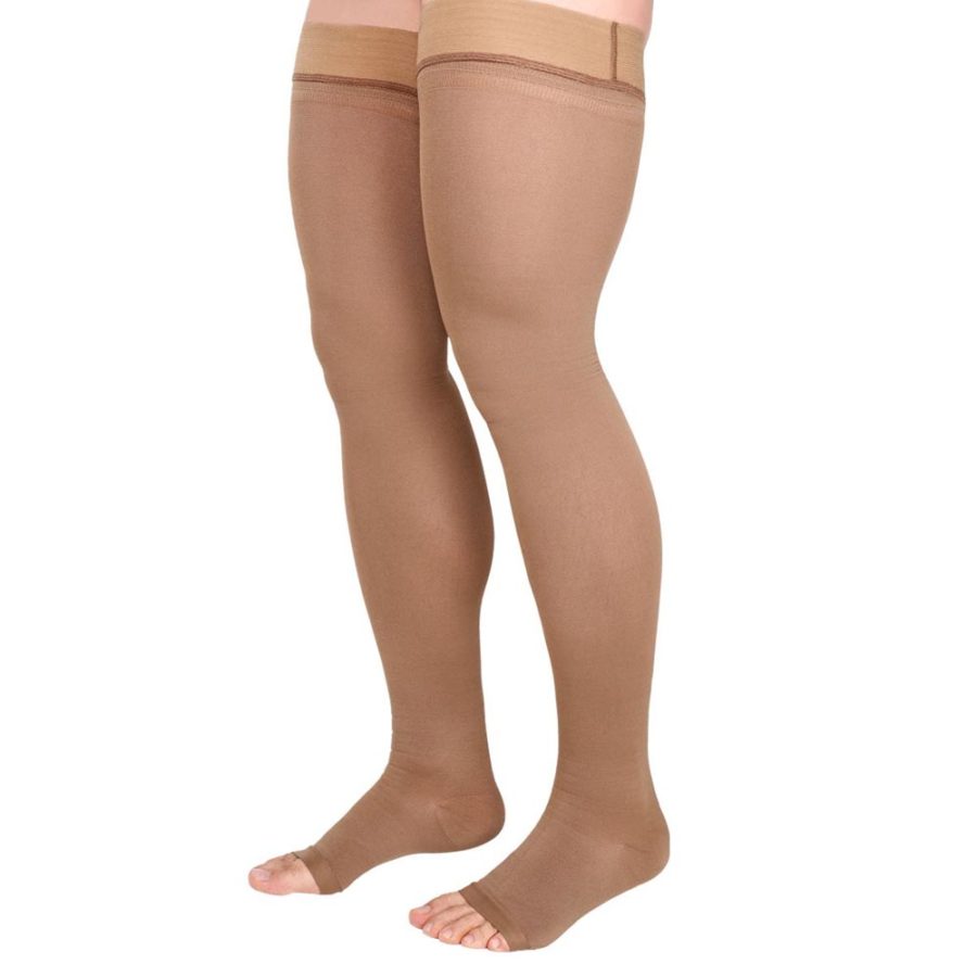 Medias de compresión para mujer, 30-40 mmHg, calcetines altos hasta el  muslo para deportes, viajes, venas varicosas