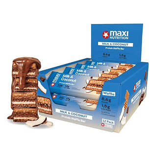 Maxi Nutrition Milky Waffle Milk & Coconut 12 unidades