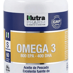 Nutrapharm Omega 3 Epa 800 Dha 400 60 Caps Corazon Cerebro Sabor Sin Sabor