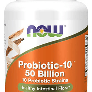 Now Probiotic-10 50 Billion | 10 Cepas Probióticas | Vegano Sin Sabor