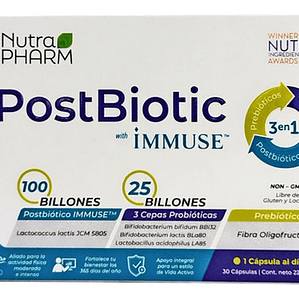 Postbiotic Nutrapharm - Suplemento Probiótico 60 Capsulas Sin Sabor