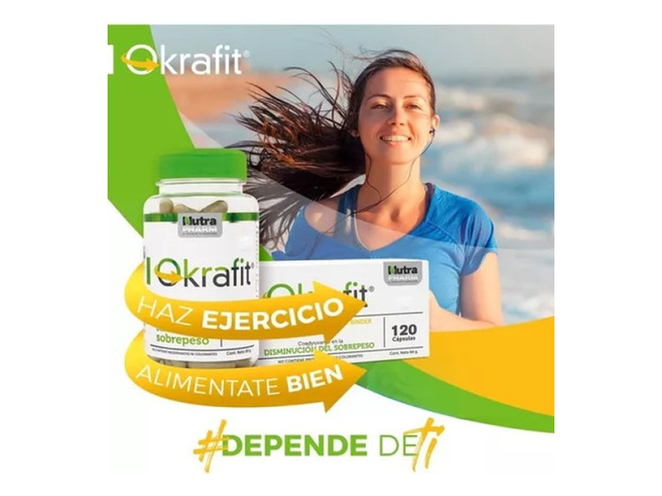 Quemador De Grasa Okrafit Microbiota Probiotix Atrapa Grasas Sabor 120 Cápsulas 5