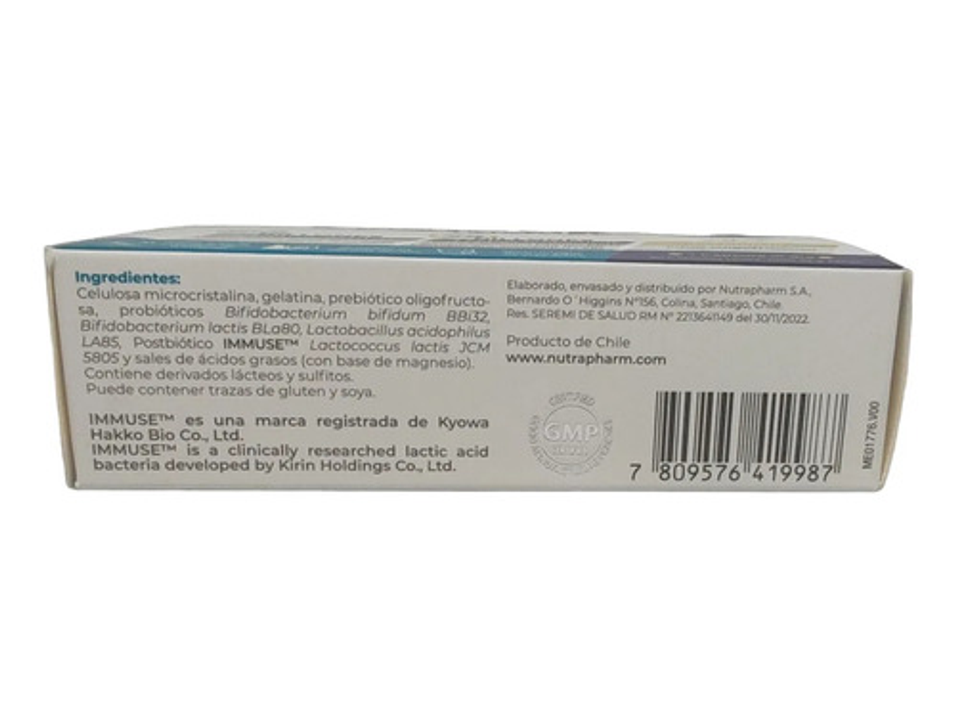 Nutrapharm Postbiotic Immuse Adulto 30 Caps Triple Acción 5
