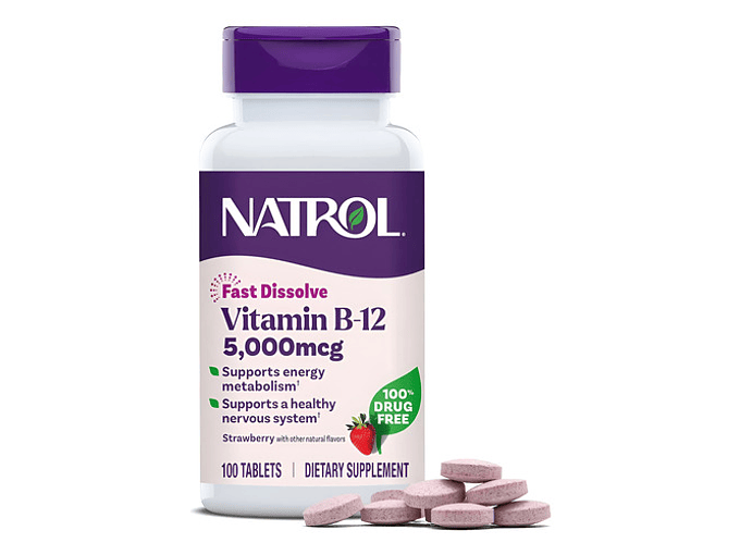 Natrol Vitamina B12 5.000 Mcg Sabor Frutilla X100 1