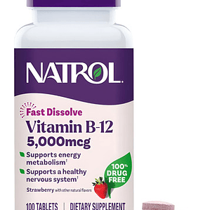 Natrol Vitamina B12 5.000 Mcg Sabor Frutilla X100