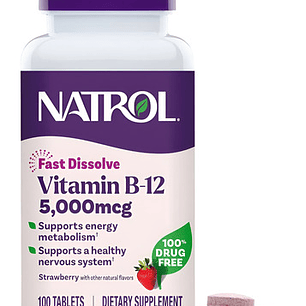 Natrol Vitamina B12 5.000 Mcg Sabor Frutilla X100
