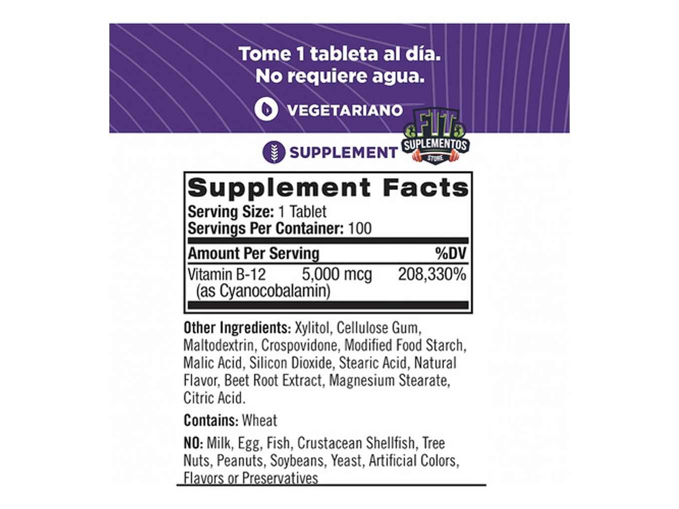 Natrol Vitamina B12 5.000 Mcg Sabor Frutilla X100 6