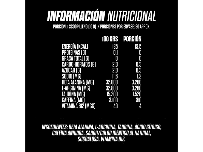 Pre Entrenamiento G Punk Gohard - 30 Servicios Sabor G-punk 2