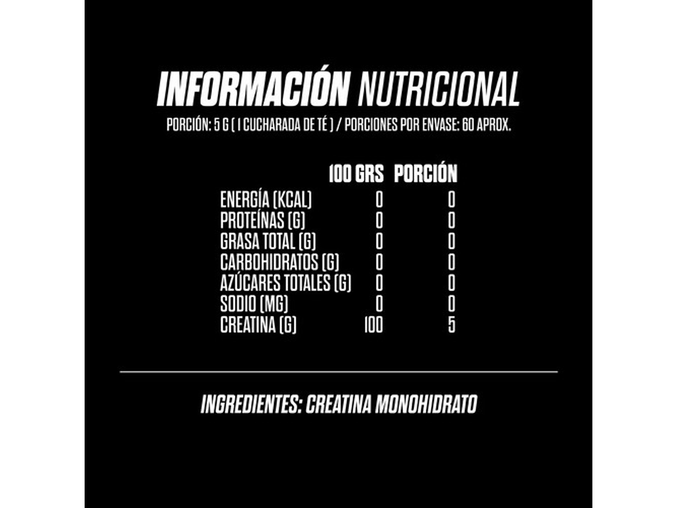 Creatina Monohidratada Gohard 60 Servicios. Fitness Sabor Sin Sabor / 300 Grs 2