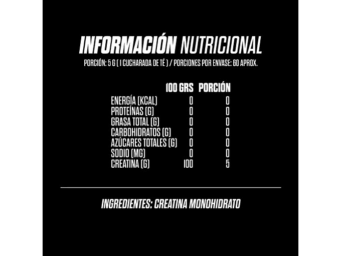 Creatina Monohidratada Gohard 60 Servicios. Fitness Sabor Sin Sabor / 300 Grs 2