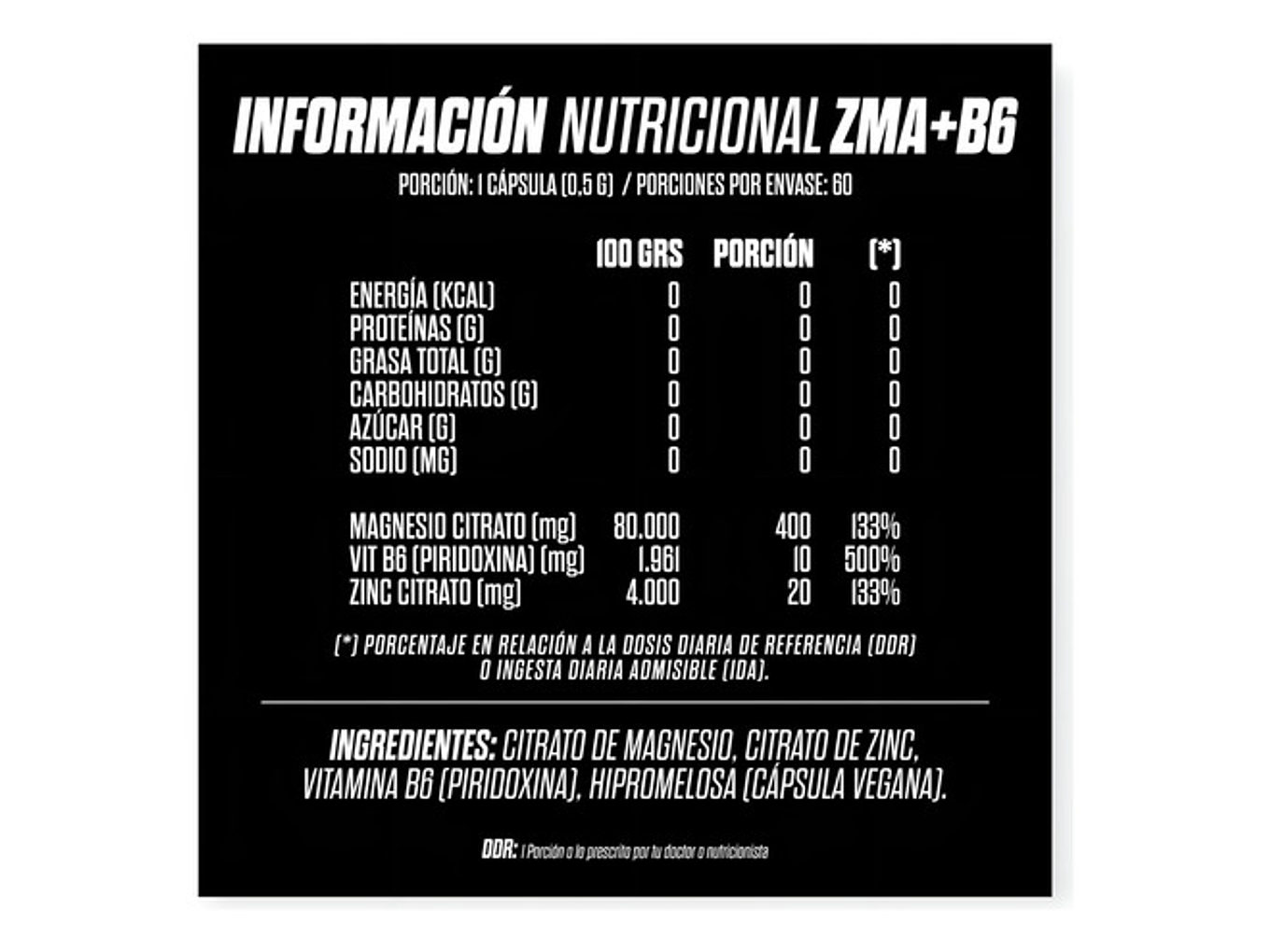 Zma + B6 60 Capsulas - Gohard Sabor Sin Sabor 2