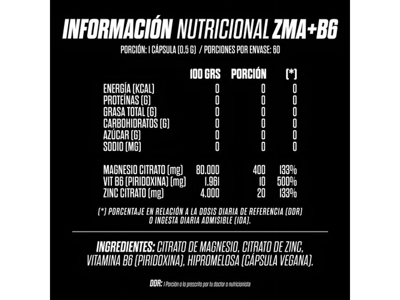 Zma + B6 60 Capsulas - Gohard Sabor Sin Sabor 3