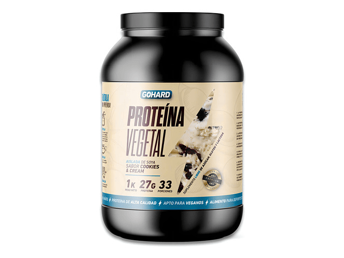 Proteina Vegetal Soya Gohard 1 Kg 33 Serv. Con Sabor Cookies And Cream 1