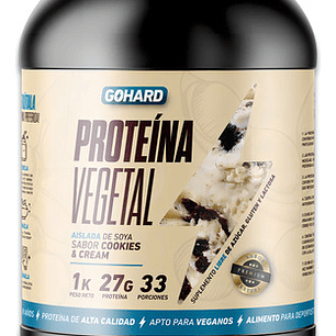 Proteina Vegetal Soya Gohard 1 Kg 33 Serv. Con Sabor Cookies And Cream