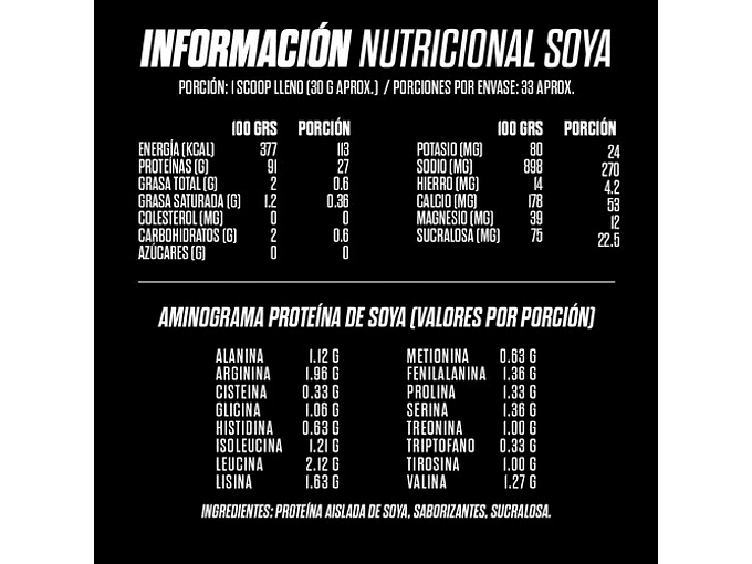 Proteina Vegetal Soya Gohard 1 Kg 33 Serv. Con Sabor Cookies And Cream 2