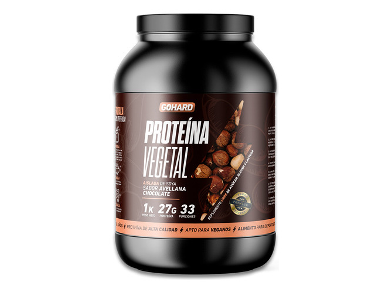 Suplemento Gohard Proteína Vegetal Sabor Avellana Chocolate Pote 1kg 1