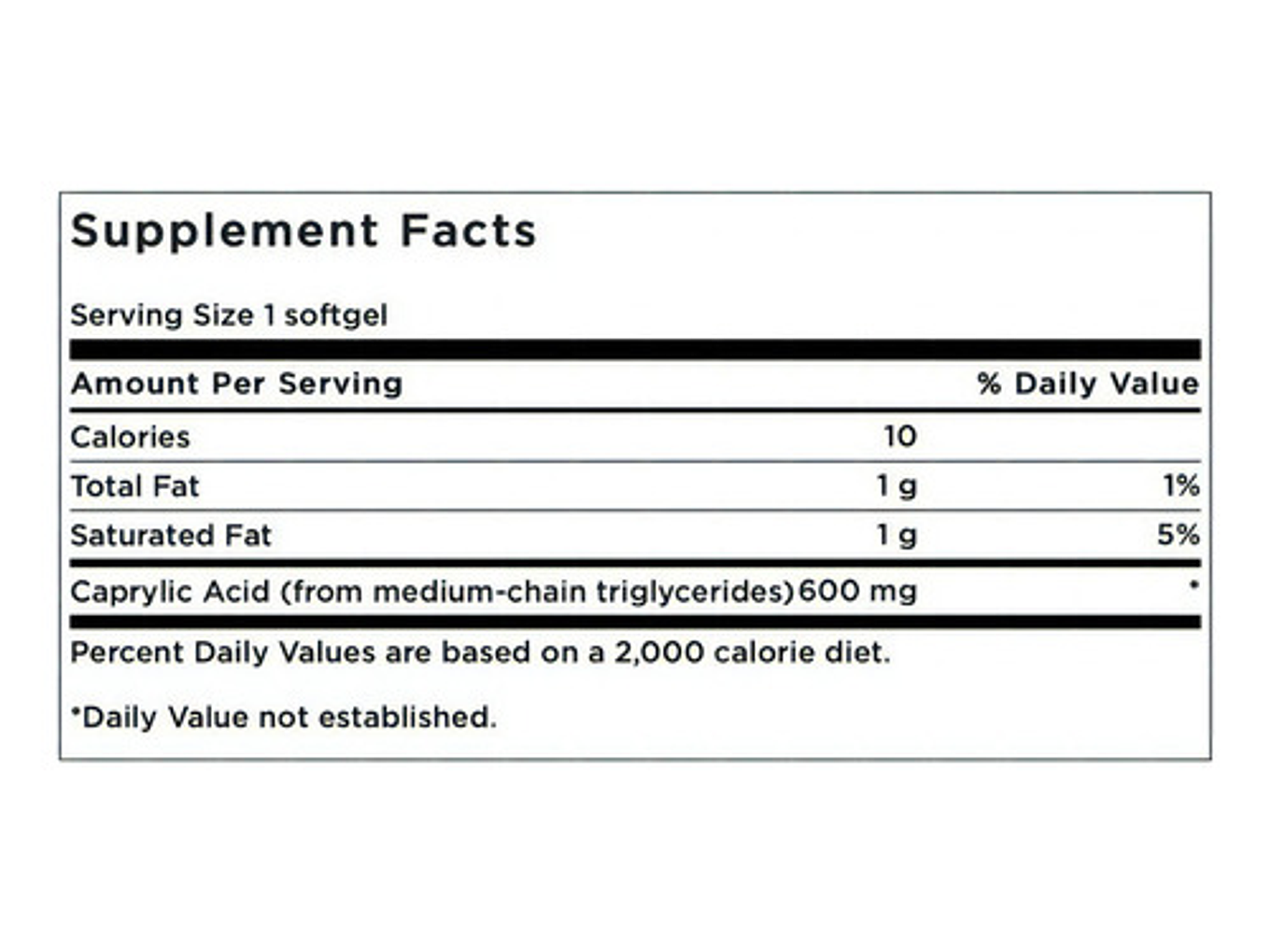 Acido Caprilico Swanson 600mg Candida Albicans 5