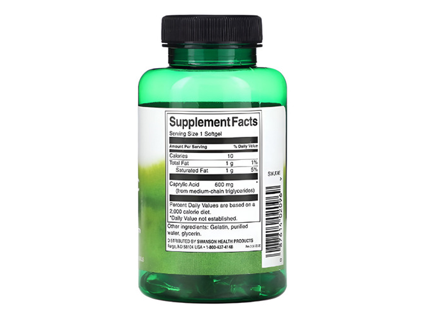 Acido Caprilico Swanson 600mg Candida Albicans 9