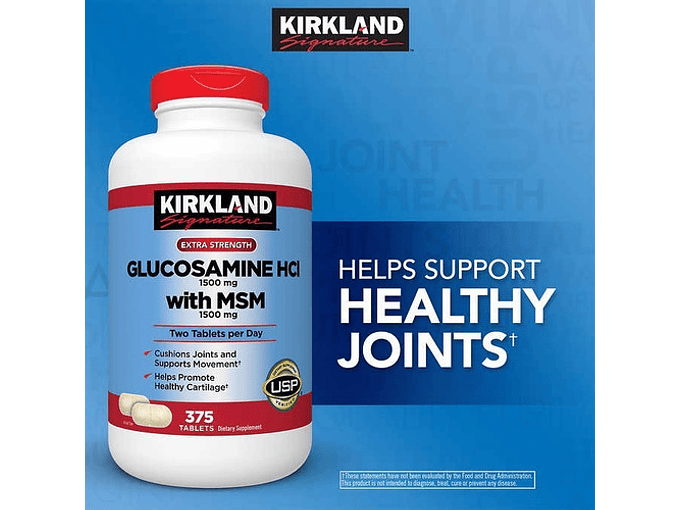 Glucosamina Hci 1500 Mg Msm 1500 Mg -375 Tabletas Importadas De Ee. Uu. 3