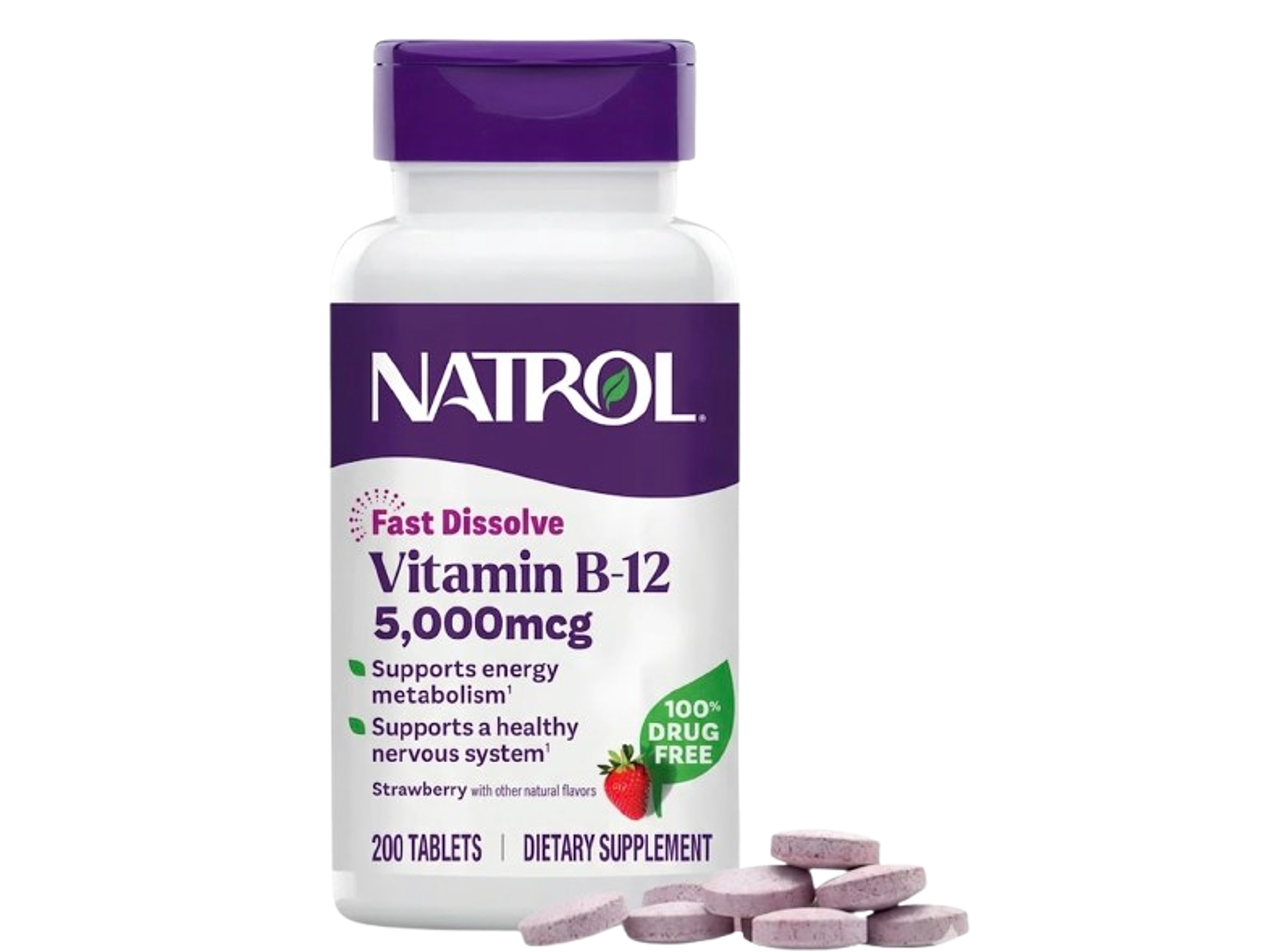Natrol Vitamina B12 5.000 Mcg Sabor Frutilla X200 1