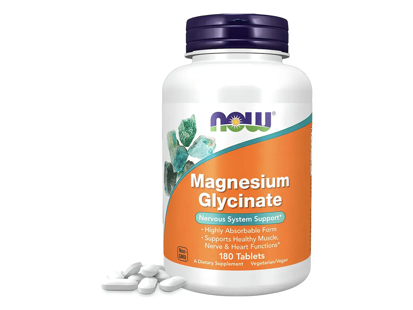 Glicinato de magnesio Now Foods, 180 comprimidos, sin sabor 1