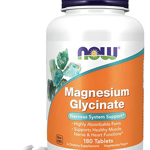 Glicinato de magnesio Now Foods, 180 comprimidos, sin sabor