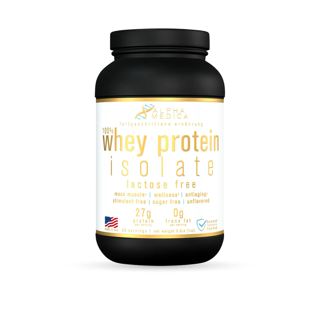 Whey Protein 100% Isolate Marca Alpha Medica Premium Sabo...
