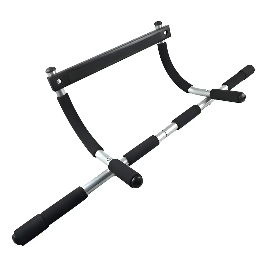 Barra Multifuncional Ejercicios Muchmore Negra Plateada Para Puerta 95cm Negro/plateado 3