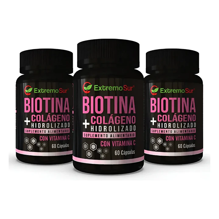 Pack De 3 Biotina + Colágeno Hidrolizado + Vit C X 180 Cáps 1