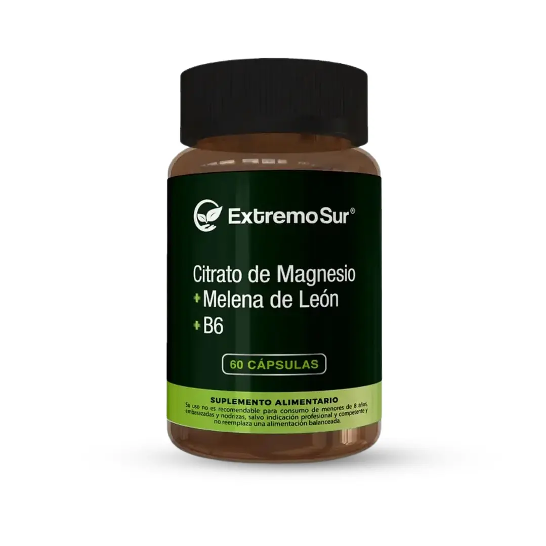 Citrato De Magnesio Melena De Leon B6 500mg 60 Caps Extremo Sur Propio 1