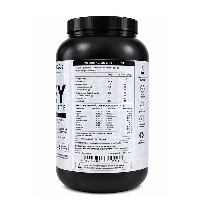 Proteína Whey Protein Premium 2.2lbs Sin Sabor 2