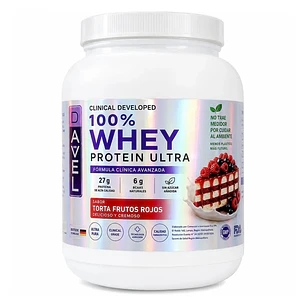 Proteína 100% Whey Protein Ultra Sabor Torta Frutos Rojos - 1kg 33 Porciones - Suplemento Davel