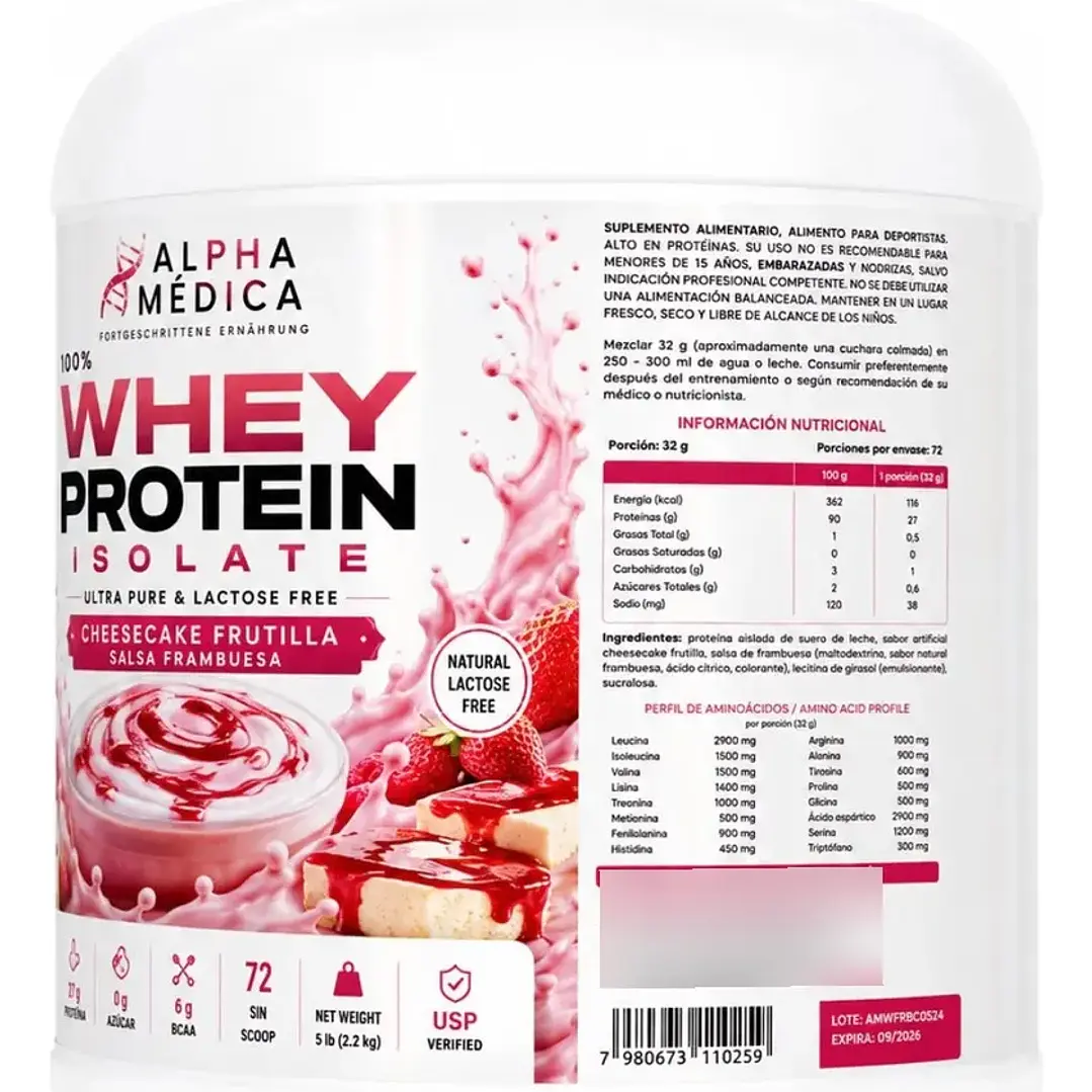 Proteína Whey Isolate Cheese Cake Frutilla 72 Serv Cheesecake Frutilla 3