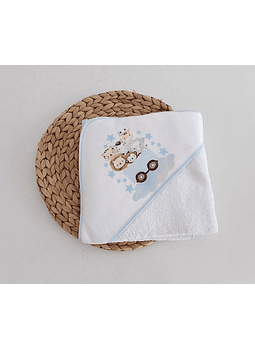 Toalha de Banho para bebé Animais Azul