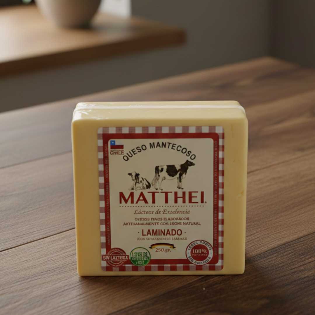Queso mantecoso Matthei laminado 250 g 1