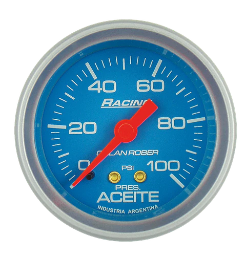 Reloj Presión de Aceite - Racing Celeste 100 PSI