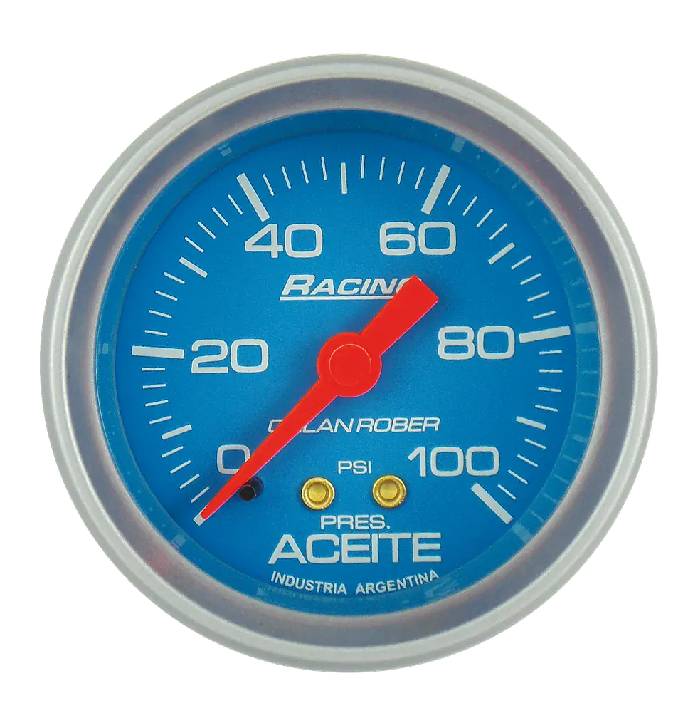 Reloj Presión de Aceite - Racing Celeste 100 PSI 1