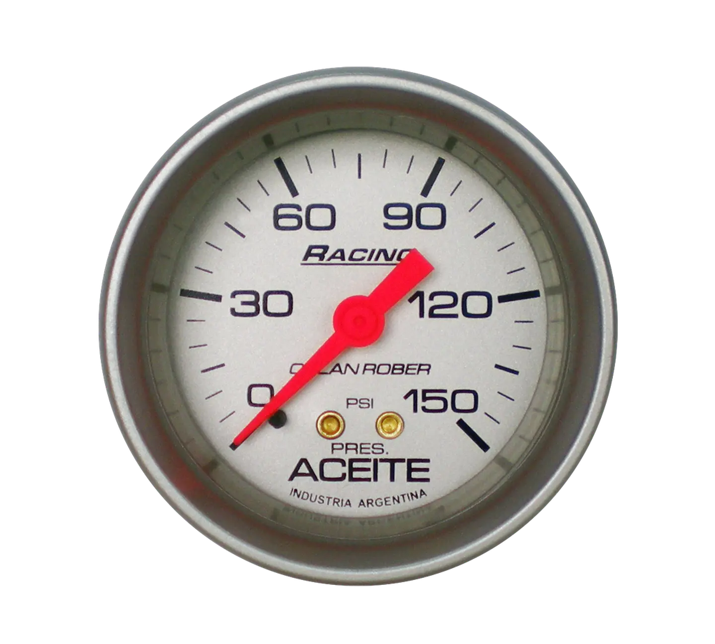Reloj Presión de Aceite - Racing Plata 150 PSI 1