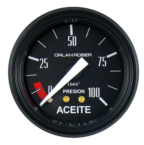 Reloj Presión de Aceite - Classic Negro 100 PSI