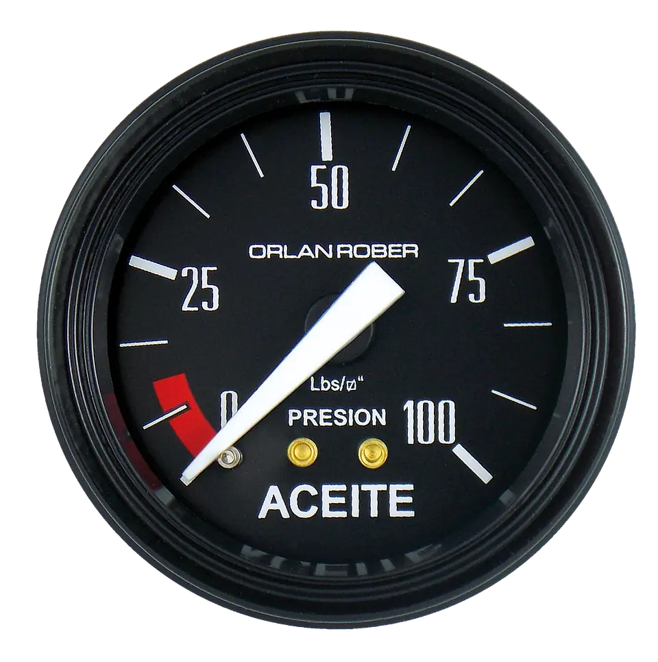 Reloj Presión de Aceite - Classic Negro 100 PSI 1
