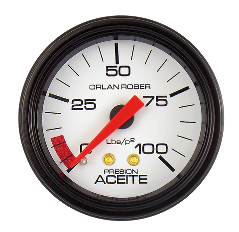Reloj Presión de Aceite - Classic Blanco 100 PSI