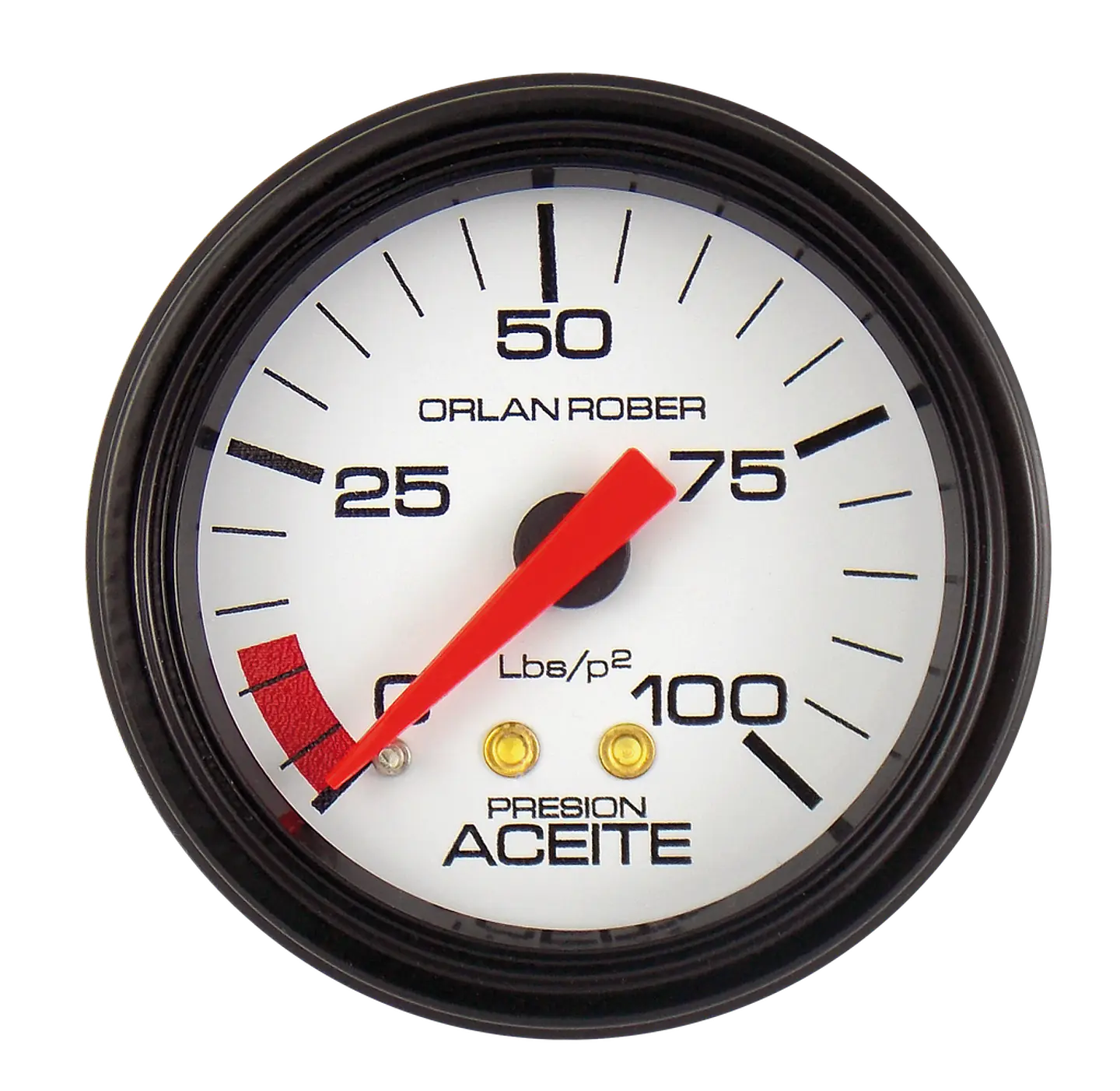 Reloj Presión de Aceite - Classic Blanco 100 PSI 1