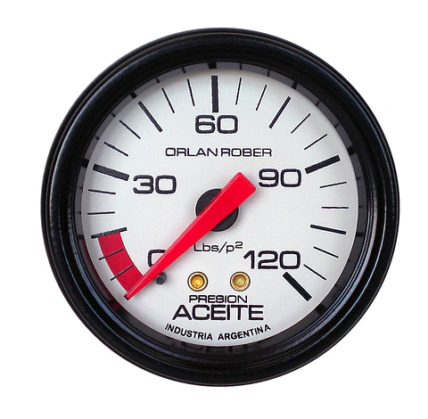 Reloj Presión de Aceite - Classic Blanco 120 PSI