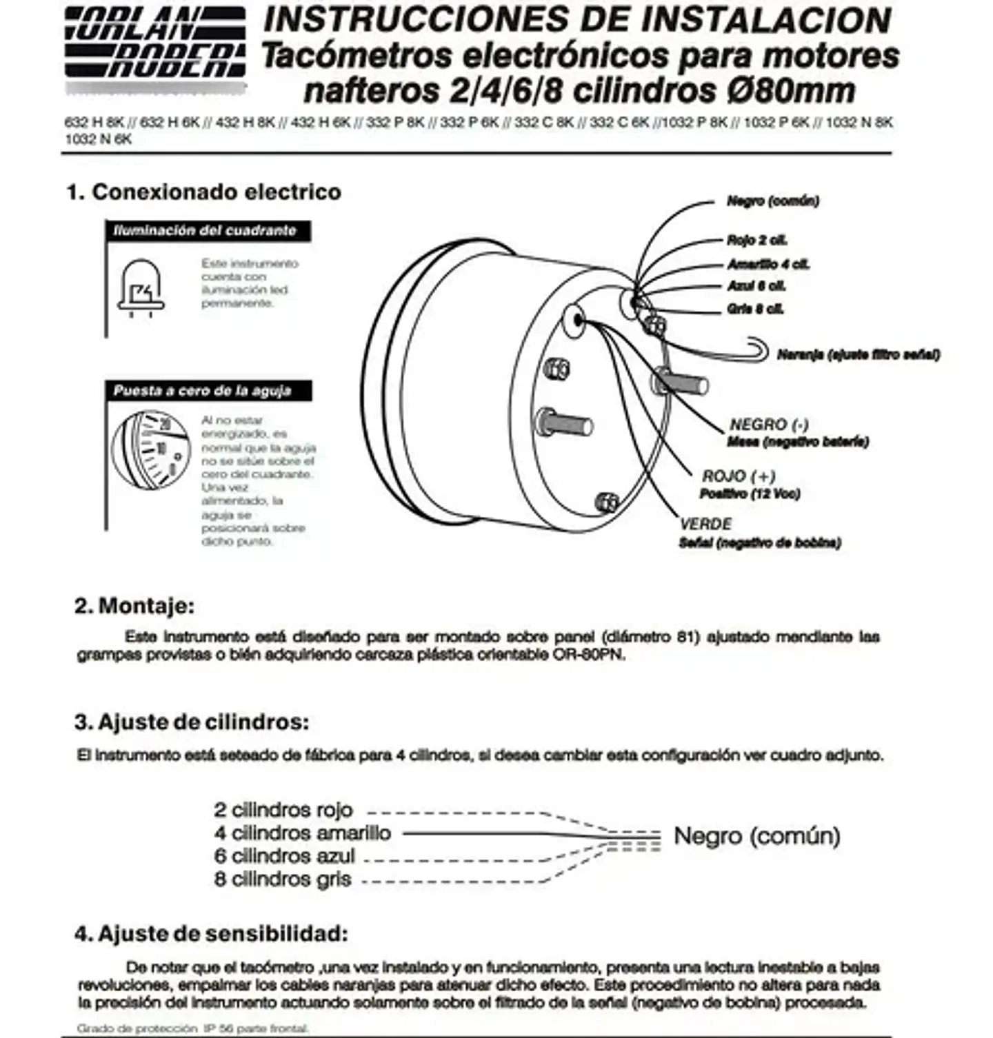 Tacómetro Orlan Rober - Racing 8.000 RPM 3